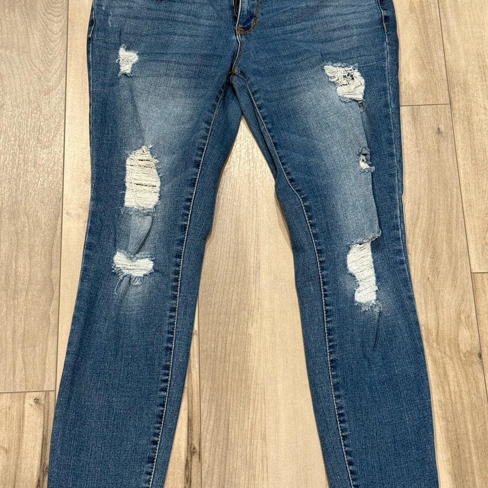 Aeropostale Ripped Blue Skinny Jeans